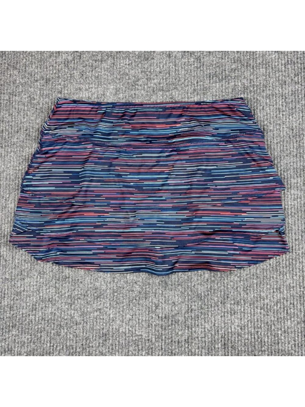 Athleta Swagger Skort Womens Large Multicolor Stripe Skirt Golf Tennis Tiered